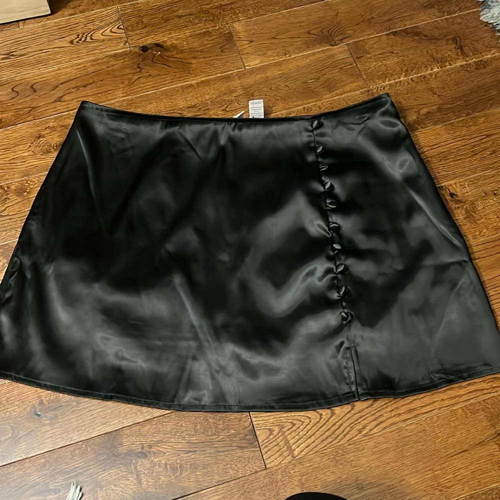 Elegant Black Satin Skirt